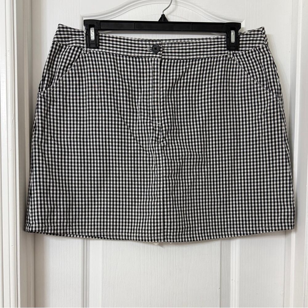 WHITE STAG BLACK & WHITE GINGHAM CHECKERED SKORT  SIZE 14